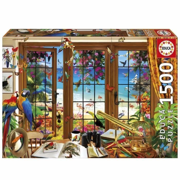 EDUCA EDU1748364391568 Puzzle Ventana del Observador de Aves 1500 Piezas 85 x 60 cm Adultos