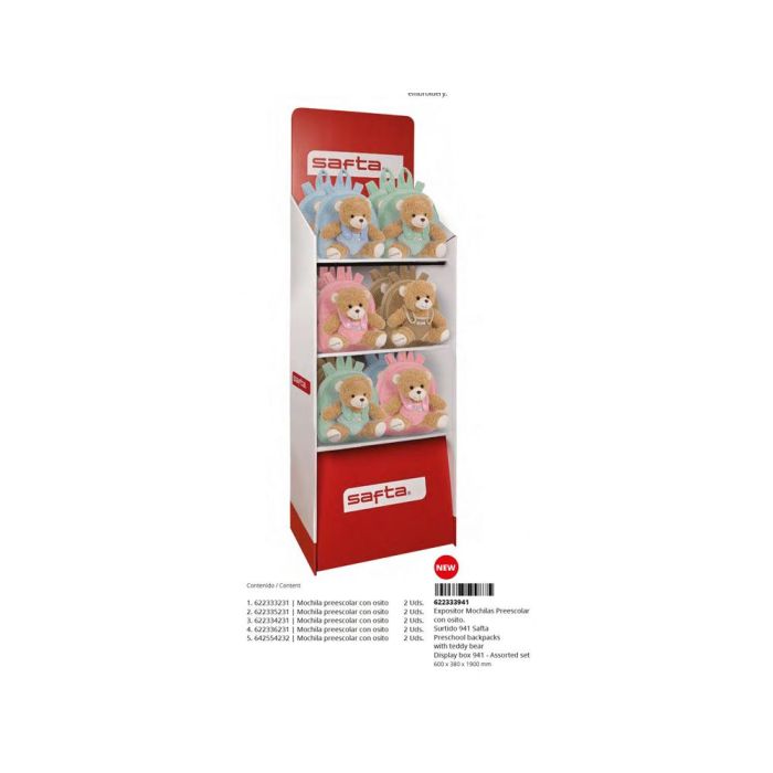 Expositor Papeleria Safta Mochila Osito 1900x600x380 mm 1 Expositor Papeleria Safta Mochila Osito 1900x600x380 mm 1