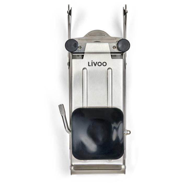 Livoo MEN410 Cortador de Patatas Fritas de Acero Inoxidable con 2 Rejillas, Patas Antideslizantes y Ventosa, Rejillas Lavavajillas 2
