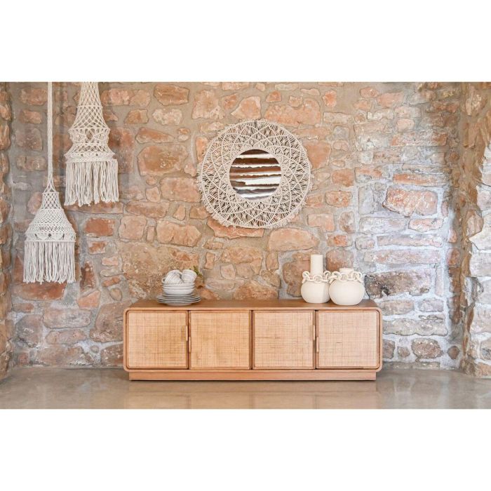 Mueble de TV Home ESPRIT Natural Ratán Roble 157 x 40 x 46 cm 9 Mueble de TV Home ESPRIT Natural Ratán Roble 157 x 40 x 46 cm 9
