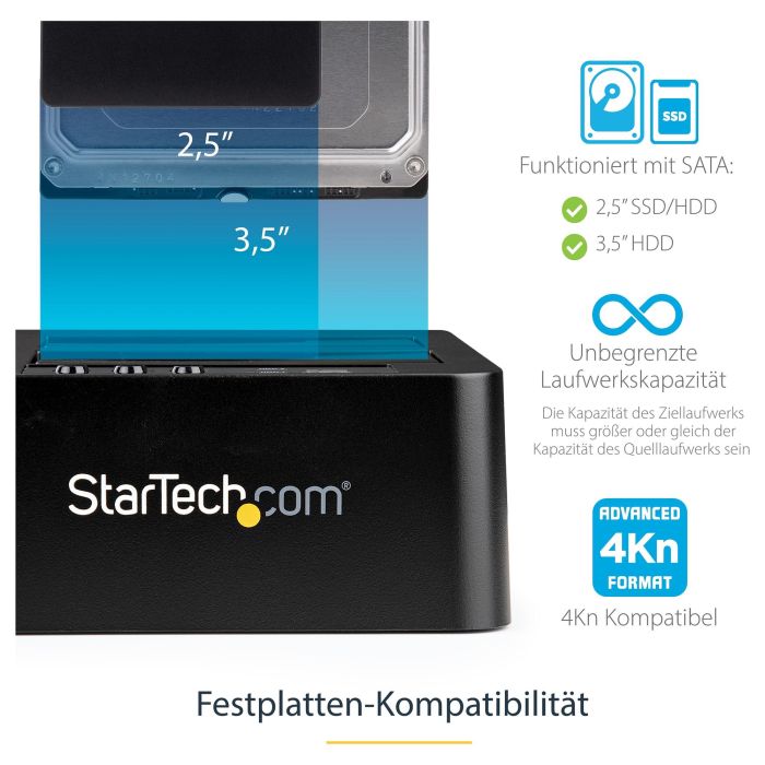 StarTech Duplicador Clonador Autónomo de Discos Duros o SSD SATA 2 Bahías USB 3.1 10Gbps Negro StarTech Duplicador Clonador Autónomo de Discos Duros o SSD SATA 2 Bahías USB 3.1 10Gbps Negro