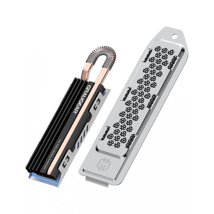GrauGear G-PS5HS03 Disipador SSD M.2 NVMe 2280 para PlayStation 5, Kühlkörper de Aluminio Negro y Metálico