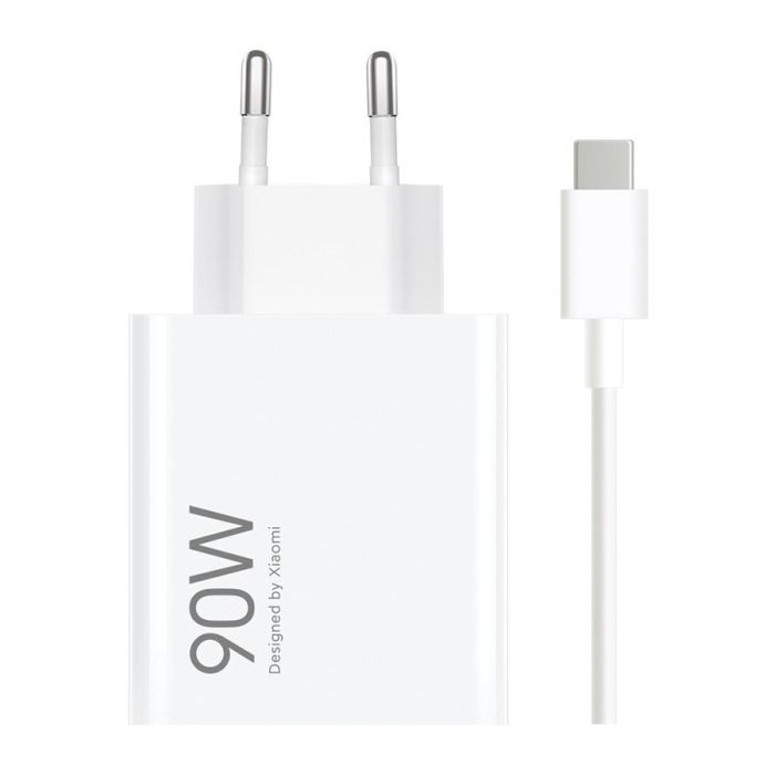 Xiaomi Cargador de Pared GaN 90W HyperCharge Combo con USB-A y USB-C + Cable USB-C 100cm BHR07ZBEU