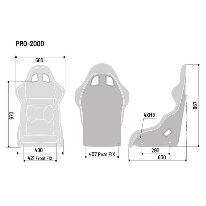 Asiento Pro 2000 Qrt Martini Racing Gris S008016RMRGR 2 Asiento Pro 2000 Qrt Martini Racing Gris S008016RMRGR 2
