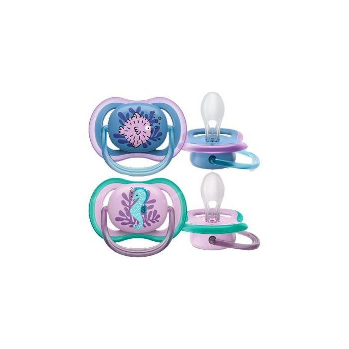 Avent Chupete Ultra Air 6-18 M Pez/Caballito Niã?A 2 Uds Scf