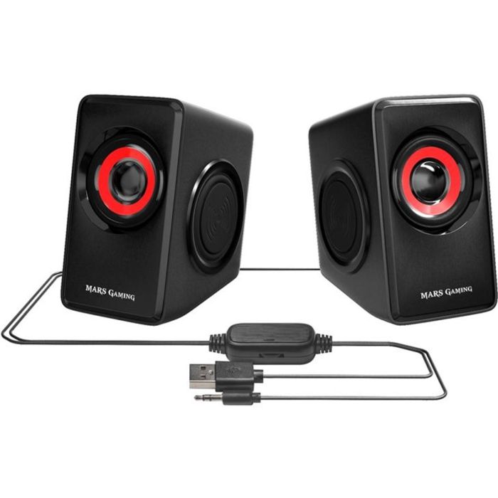 MARS GAMING Altavoces MS1 Negro/Rojo PC 10W RMS USB/3.5mm 2.0 Canales Gaming 2 MARS GAMING Altavoces MS1 Negro/Rojo PC 10W RMS USB/3.5mm 2.0 Canales Gaming 2