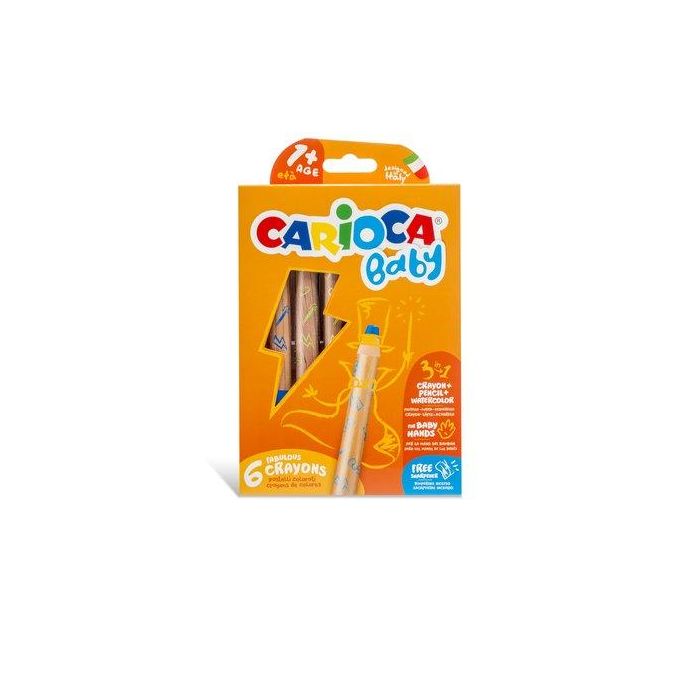 Lapices De Colores Carioca Baby 3 En 1 Estuche De 6 (Incluye Sacapuntas)