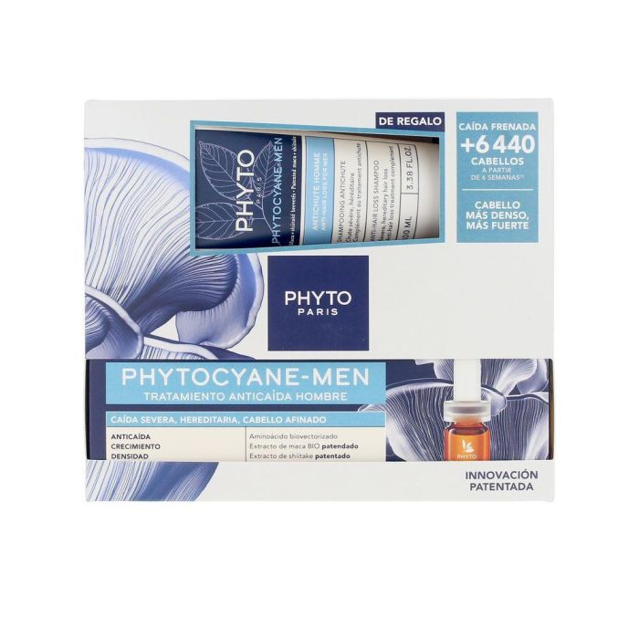 Phyto ANTICAÍDA + CHAMPÚ ESTUCHE 2 pz Solución Anticaída para Hombres, Detiene la Caída, Estimula el Crecimiento y Mejora la Textura del Cabello 1