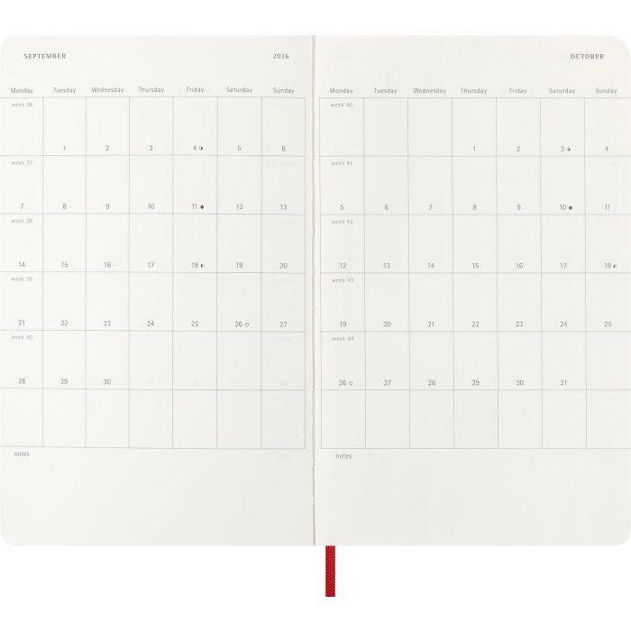 Agenda 2026 Tapa Blanda 12 Meses Diaria L (13 X 21 Cm) Rojo Moleskine Dsf212Dc3Y26 1