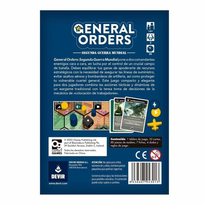 Devir General Orders: Juego de Mesa Segunda Guerra Mundial para 2 Jugadores, 30 Min, 14 Años 3 Devir General Orders: Juego de Mesa Segunda Guerra Mundial para 2 Jugadores, 30 Min, 14 Años 3