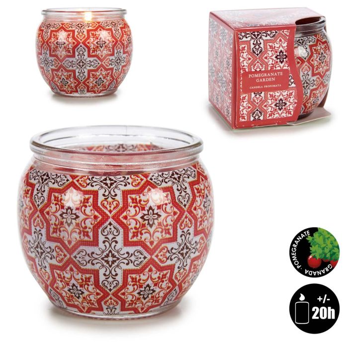 Vela Granada Acorde 7.5x6.3x7.5 cm, rojo, vidrio y cera (12 Unidades) 3