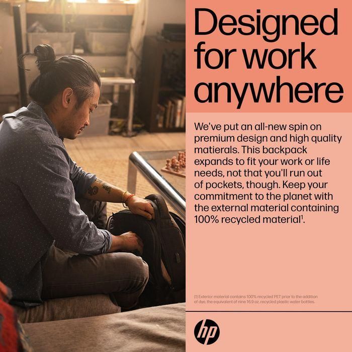 HP Renew Executive Mochila para Portátil 16 Pulgadas, Funcional y Versátil, Fabricada con Plásticos Reciclados 6