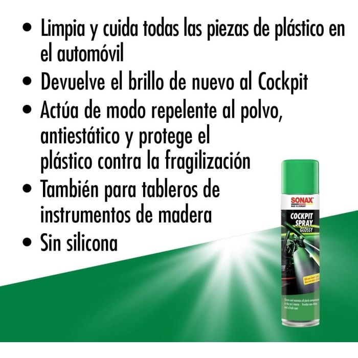 Sonax SX03433000 Limpia Salpicaderos Silicona Plus Lemon-Fresh para Coche, Limpia y Cuida Plásticos