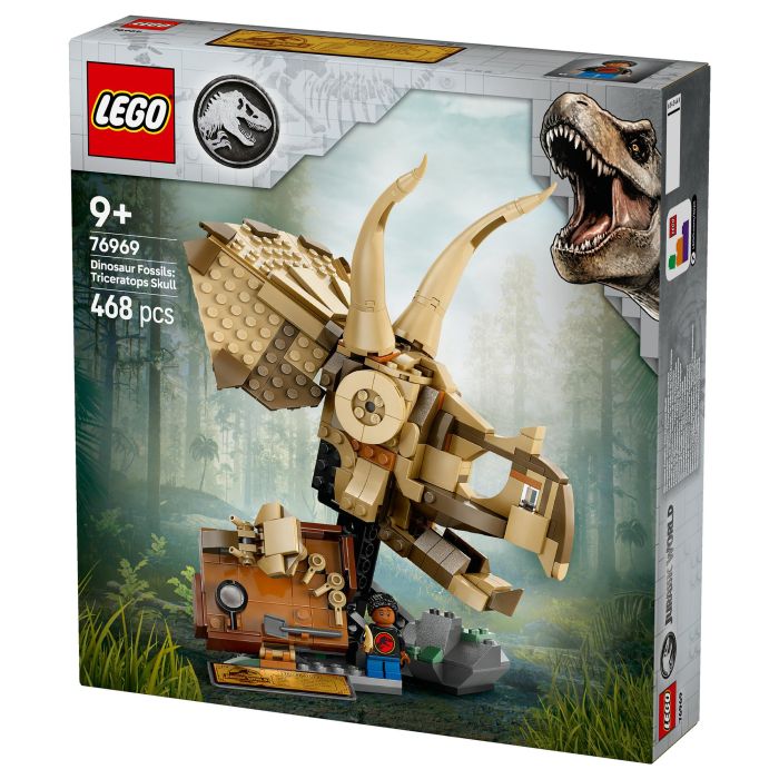 Lego Jurassic World 76969 Fósiles de dinosaurios: Cráneo de triceratops - Juego para niños de 9 años