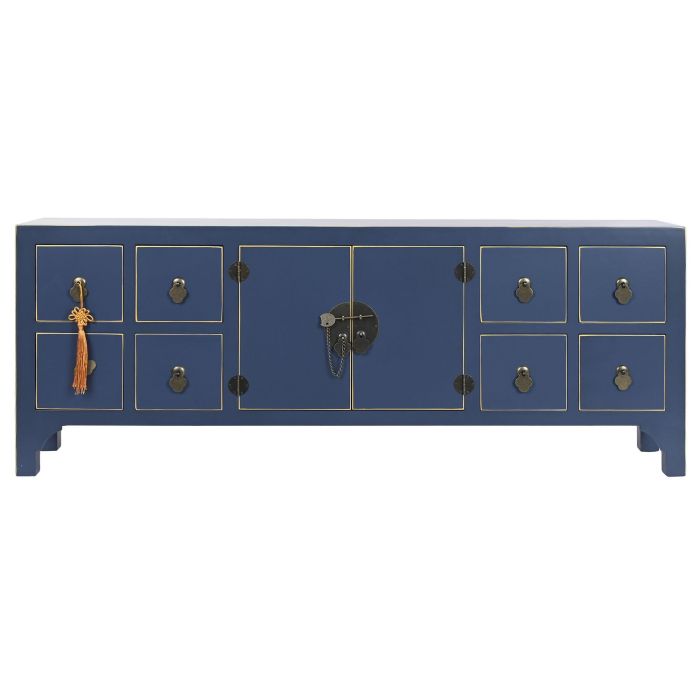 Mueble Tv Oriental DKD Home Decor Azul Dorado 24 x 51 x 130 cm 8