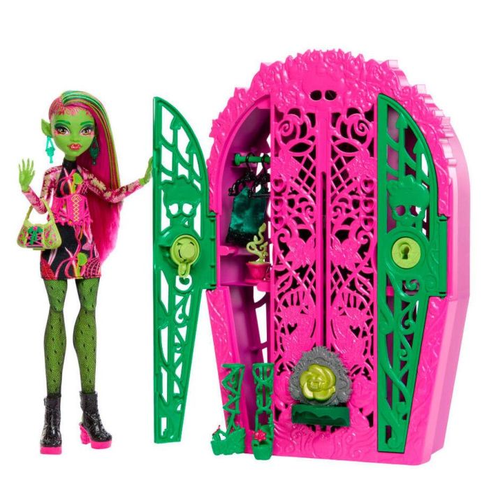Mattel Muñeca Monster High Venus McFlytrap con Armario, Ropa y Accesorios. Juguete para Niñas de 4 Años o más.