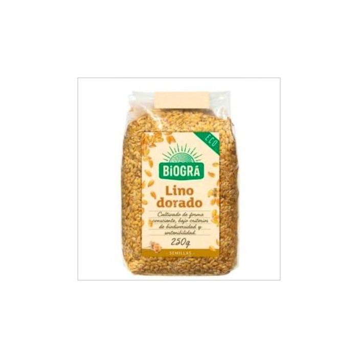 BIOGRA Semillas de Lino Dorado Bio 250g - Alto en fibra, vegano, sin lactosa, rico en vitaminas y minerales