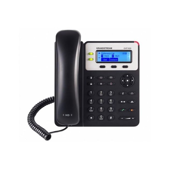 Grandstream GXP-1620 Teléfono SIP de Escritorio Negro con Altavoz y Agenda de 500 Contactos