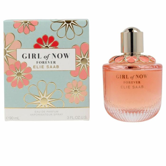 Elie Saab Girl Of Now Forever Eau de Parfum para Mujer, Perfume Floral Frutal, con Notas Frescas de Limón y Frambuesa, Vaporizador 90 ml
