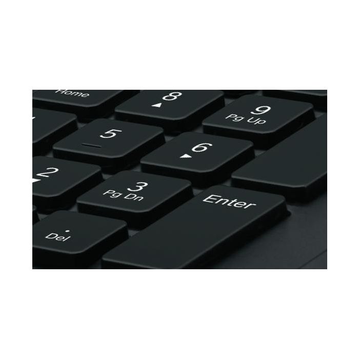 Logitech K280e Teclado USB con Cable – Robusto, Duradero, Resistente Salpicaduras, Teclas Silenciosas, Reposamuñecas Ergonómico, Negro 2