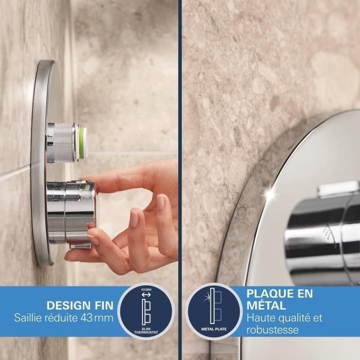Conjunto de ducha empotrado - Todo tipo de chorros - Mezclador termostático - GROHE - 34878000 - Gris 4 Conjunto de ducha empotrado - Todo tipo de chorros - Mezclador termostático - GROHE - 34878000 - Gris 4