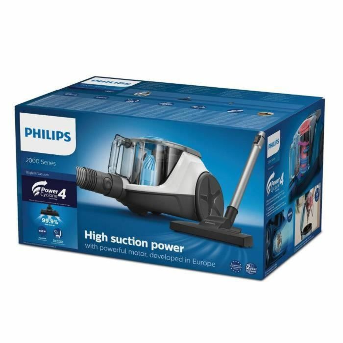 Philips XB2122/09 Aspirador Serie 2000 - 850W - Poweryclone 4 - 77dB - Blanco y Azul 1 Philips XB2122/09 Aspirador Serie 2000 - 850W - Poweryclone 4 - 77dB - Blanco y Azul 1
