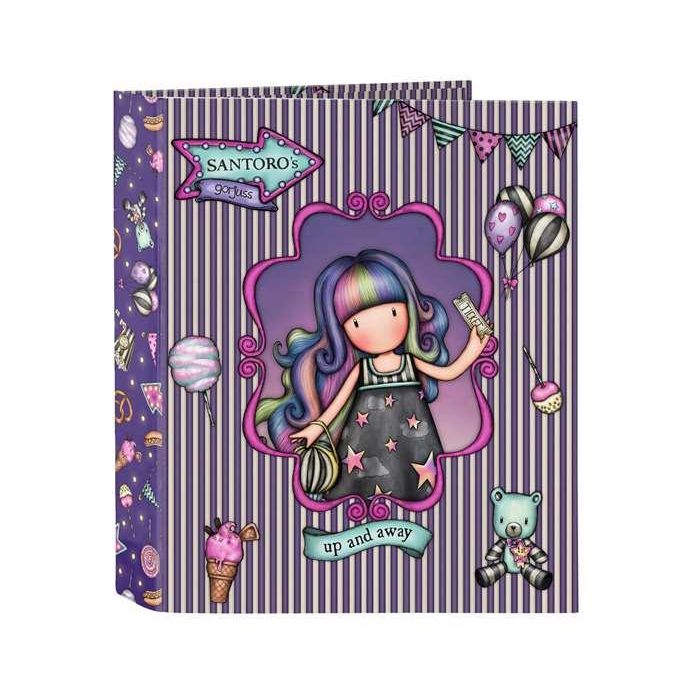 Carpeta de anillas Gorjuss Up and away Morado A4 27 x 33 x 6 cm