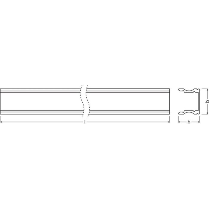 [LVE-4058075401778] Ledvance Perfíl Medio Tiras LED -PM05/U/17,5X14,5/10/2 2M 1
