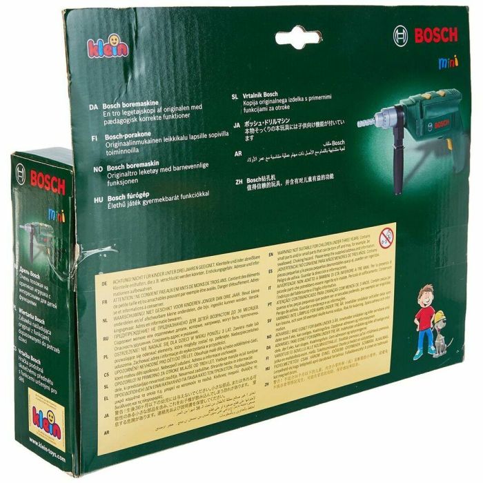 Klein Taladro de Juguete Bosch con Funciones Realistas: Giratorio, Efectos de Sonido y Chispas de Luz, para Niños a partir de 3 Años. 3 Klein Taladro de Juguete Bosch con Funciones Realistas: Giratorio, Efectos de Sonido y Chispas de Luz, para Niños a partir de 3 Años. 3