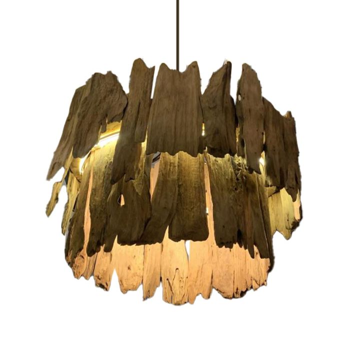 Lámpara de Techo Home ESPRIT Hierro madera de teca 65 x 65 x 50 cm 1