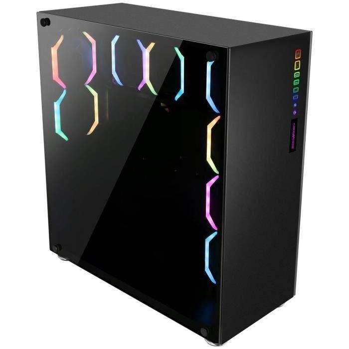 Abkoncore R780 Sync Caja de PC Torre Grande E-ATX/ATX/mATX/mITX Sin Fuente de Alimentación con Sincronización A-RGB, Vidrio Templado y USB 3.0 Negra 1