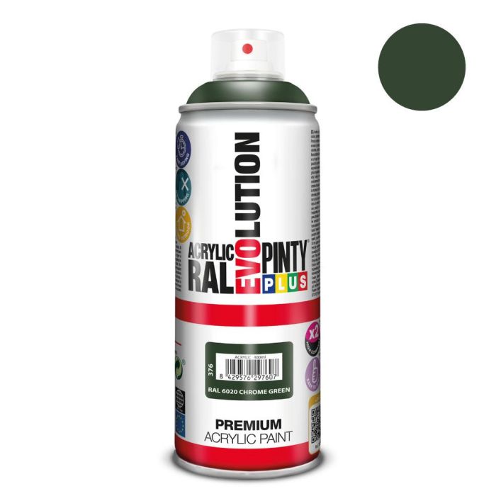 Pinty Plus Pintura Acrílica en Spray Evolution 520 cc Ral 6020 Chrome Green 300 g