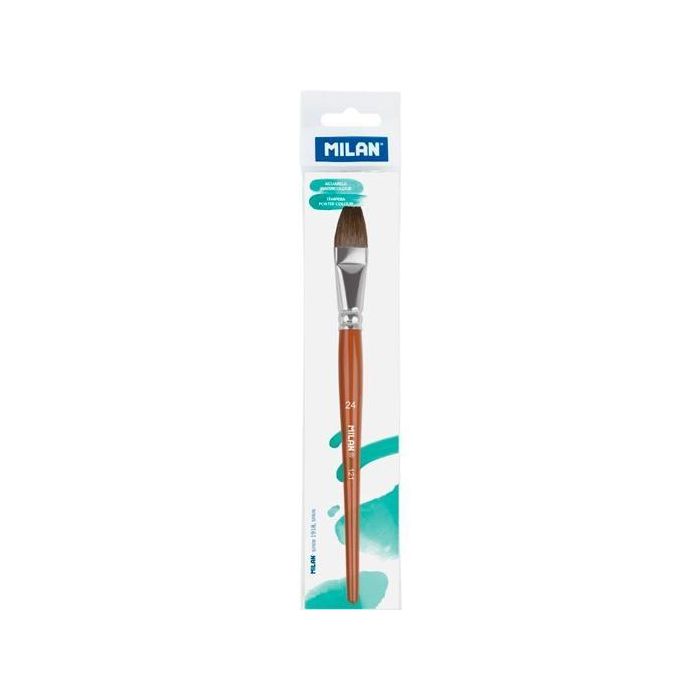 Milan Pincel Escolar Plano Serie 121 Nº 24 En Bolsita C-Colgador Marrón Milan Pincel Escolar Plano Serie 121 Nº 24 En Bolsita C-Colgador Marrón