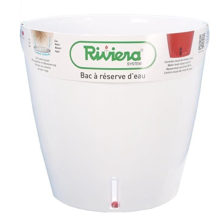 RIVIERA Eva Nueva maceta redonda de plástico - Ø 46 cm - 49 L - Blanco 1 RIVIERA Eva Nueva maceta redonda de plástico - Ø 46 cm - 49 L - Blanco 1