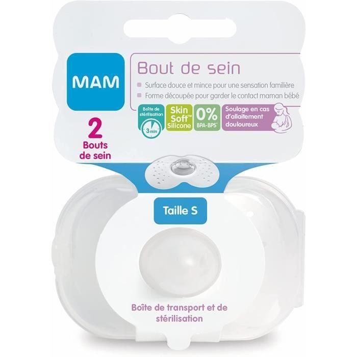 Punta mamaria MAM - Silicona - Talla S - Juego de 2 en caja de esterilización - Transparente 1 Punta mamaria MAM - Silicona - Talla S - Juego de 2 en caja de esterilización - Transparente 1
