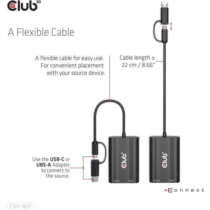 Club3D Adapter USB Typ C/A > HDMI / VGA St/Bu 2 Club3D Adapter USB Typ C/A > HDMI / VGA St/Bu 2