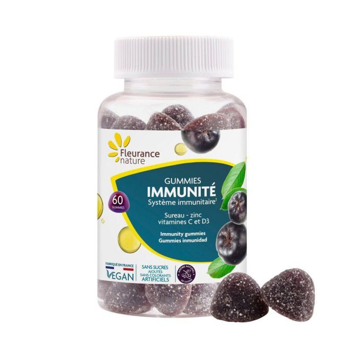FLEURANCE NATURE Gummies Inmunidad 60 Gummies / 30 Días Sabor Grosella Negra con Saúco, Vit. C, D3 y Zinc