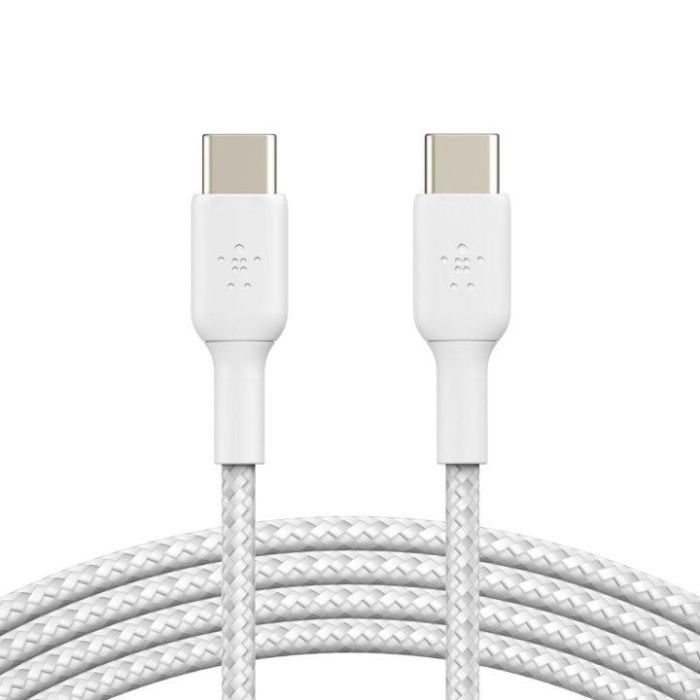 Belkin CAB004BT1MWH Cable Trenzado USB-C a USB-C 1m Blanco, Carga Rápida y Transferencia de Datos 4