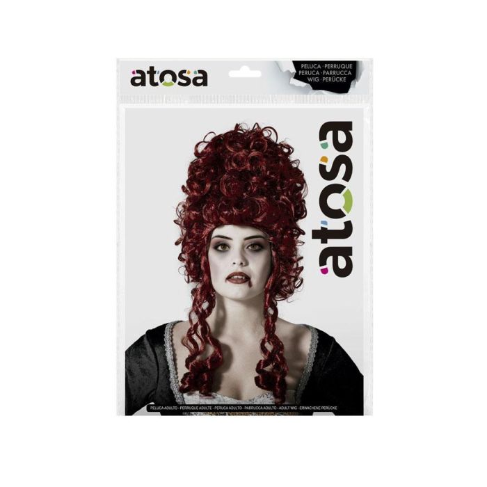 Peluca de Época Pelirroja con Rizos, 260 gr – Gran Volumen, Estilo Siglo XVIII, para Fiestas y Carnaval 1