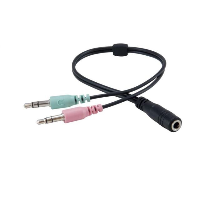 Conceptronic Auriculares con Micrófono Flexible, Jack 3.5 mm, Control de Volumen, Incluye Adaptador 1 a 2, Negro 3