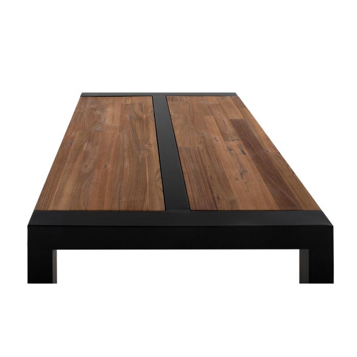 GINER Y COLOMER Mesa de Centro de Madera de Teca y Metal 120x90x46 cm 4