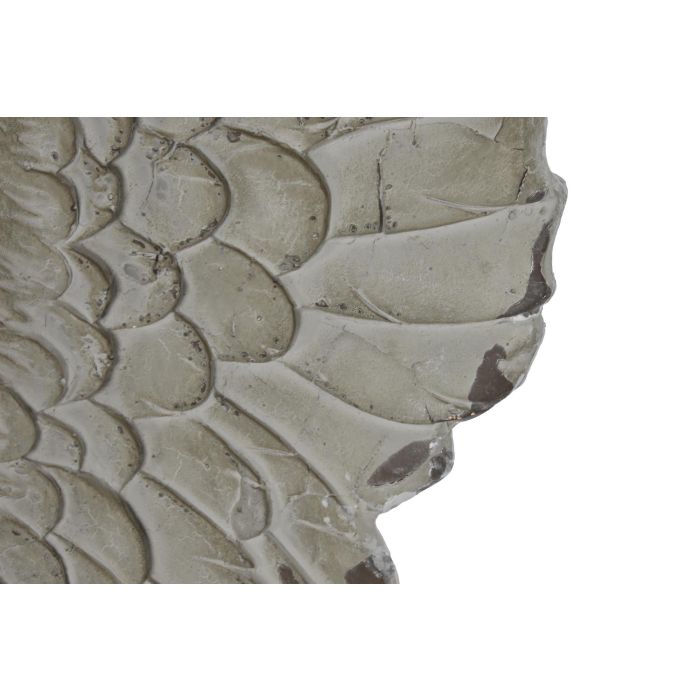 DKD Home Decor Panel Decorativo Neoclásico para Pared en Resina Color Gris con Diseño de Alas - Dimensiones 105 x 62 x 8 cm 3