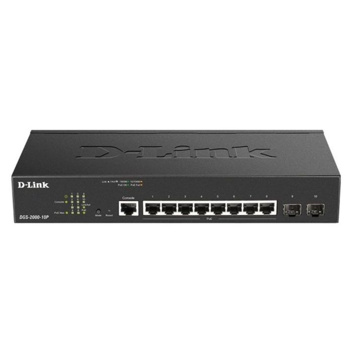 D-Link Switch Dgs-2000-10P 10 Puertos Gigabit Ethernet Gestionado L2/L3, 8 Puertos RJ-45, 2 SFP, QoS, VLAN, PoE+ D-Link Switch Dgs-2000-10P 10 Puertos Gigabit Ethernet Gestionado L2/L3, 8 Puertos RJ-45, 2 SFP, QoS, VLAN, PoE+