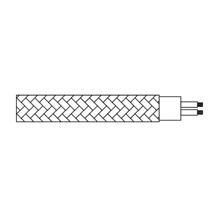 Edm H03VV-F Cable Cordón Tubular 2 x 0,75 mm² Rallado Blanco/Negro, 5 m