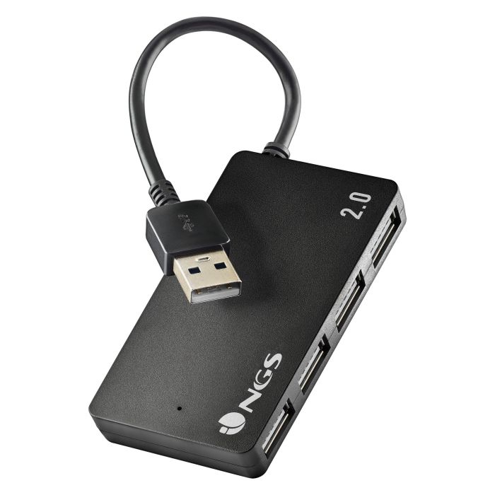 NGS IHUB4 TINY Hub USB 2.0 de 4 Puertos, Compacto y Plug & Play, Negro 1 NGS IHUB4 TINY Hub USB 2.0 de 4 Puertos, Compacto y Plug & Play, Negro 1