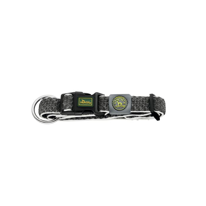 Hunter Collar para Perro Hilo Vario Plus Talla L, Cuello 40-60 cm, Ancho 32mm, Antracita - Malla 3D, Transpirable, Refrescante y Reflectante 1