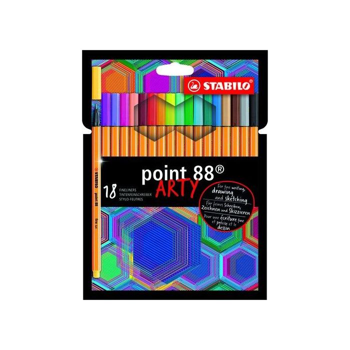 Rotulador Fibra Stabilo Point 88 Arty Line Estuche Carton De 18 (Set de 6)