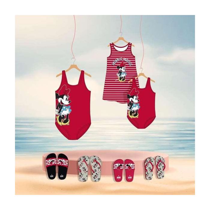 Cerdá Vestido de Punto Single Jersey Minnie Rojo para Niña, Talla 4 Años 6