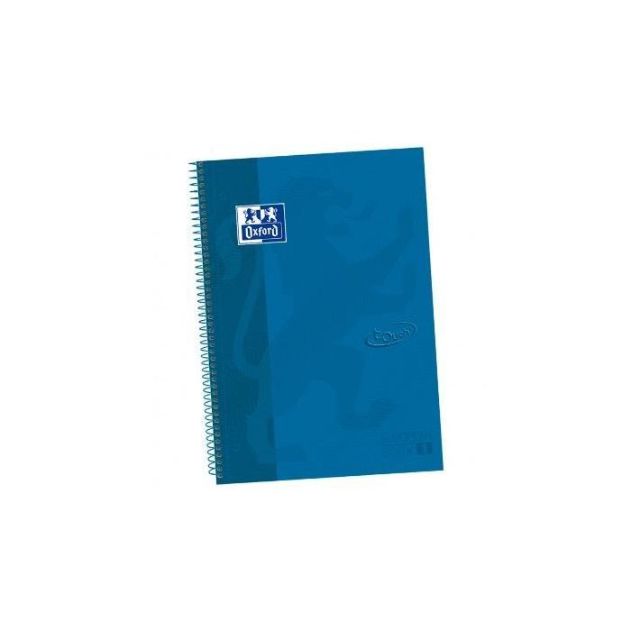 Oxford Cuaderno Espiral Europeanbook 1 Touch Write&Erase A4+ 80H 5x5mm Microperforado Tapa Extradura Azul Denim (5 Unidades) (5 Unidades)