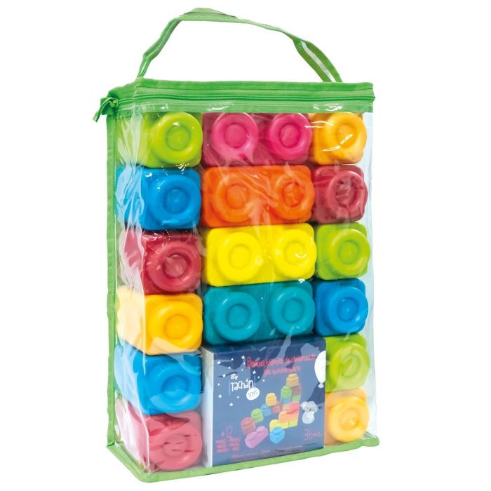 Tachan Construcciones Blandas 36 Piezas Bloques Juguete con Bolsa Cremallera - Edad +12 Meses 1 Tachan Construcciones Blandas 36 Piezas Bloques Juguete con Bolsa Cremallera - Edad +12 Meses 1